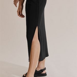 Country Road Black Rib Polo Midi Dress 